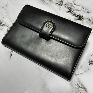 グッチ(Gucci)の希少✨　グッチ　クラッチバッグ　インターロッキング　オールレザー　ブラック(セカンドバッグ/クラッチバッグ)