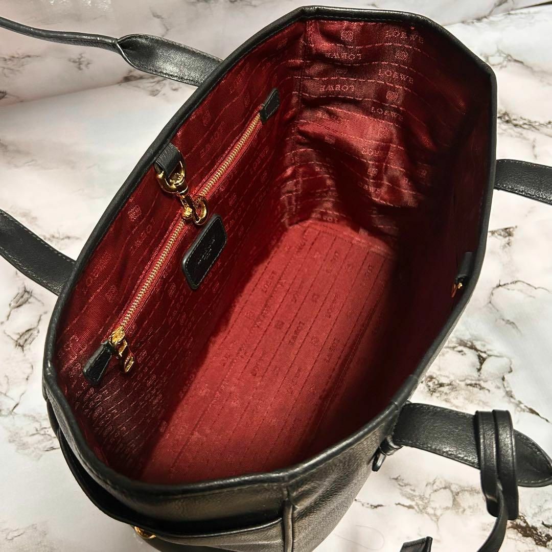 LOEWE - LOEWE ロエベ ヘリテージ スモール トートバッグ ブラックの