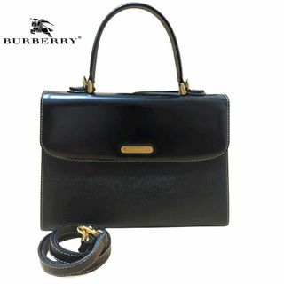 バーバリー(BURBERRY)のバーバリー　 2WAY　ハンドバッグ　ショルダーバッグ  ブラック レザー(ショルダーバッグ)