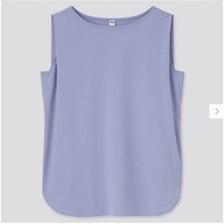 ユニクロ(UNIQLO)の《新品美品》クレープジャージーT ノースリーブ トップス　ブラウス(シャツ/ブラウス(半袖/袖なし))