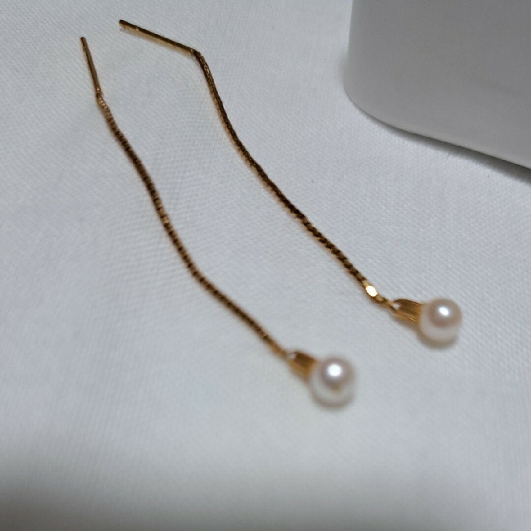K18 パールロングピアス 刻印有り | mag-mar.org