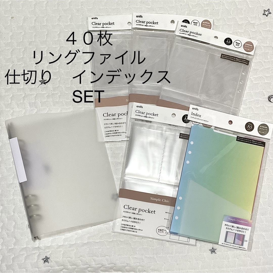 送料無料/プレゼント付♪ A2/A3両用 クリアー ブック ファイル 5冊