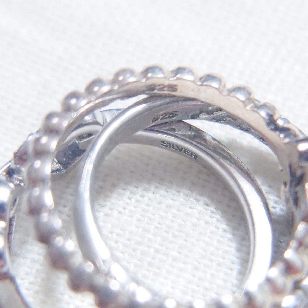 ★ シルバーリング ★ リング シルバー 925 指輪 石付き ハート ⑥ レディースのアクセサリー(リング(指輪))の商品写真