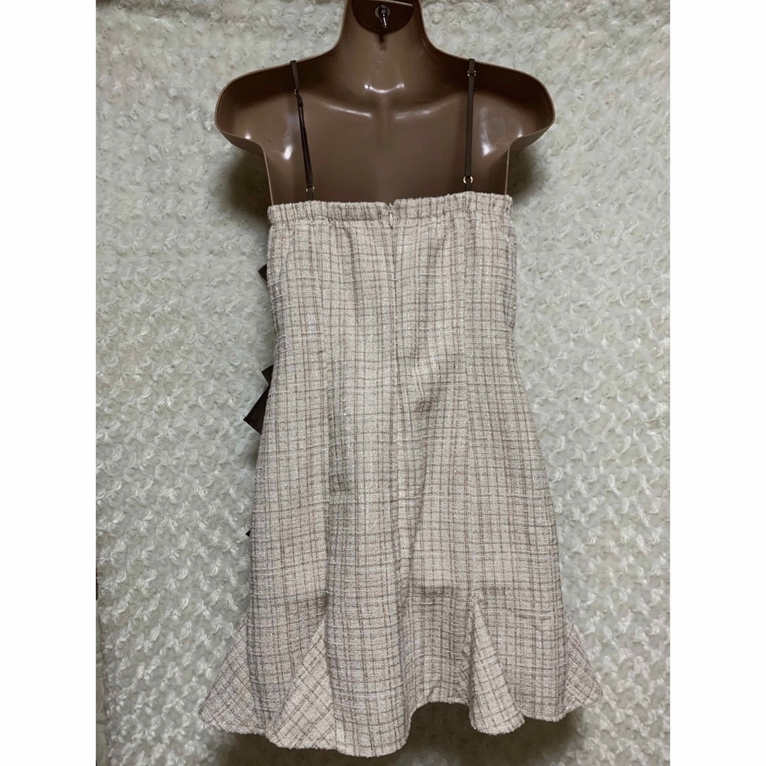 ROBE(ローブ)の2945＊限定ドレス＊RIBBON × TWEED CAMI DRESS＊brM レディースのフォーマル/ドレス(ミニドレス)の商品写真