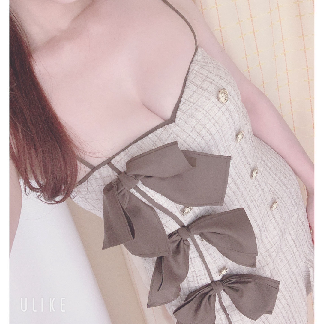 ROBE(ローブ)の2945＊限定ドレス＊RIBBON × TWEED CAMI DRESS＊brM レディースのフォーマル/ドレス(ミニドレス)の商品写真