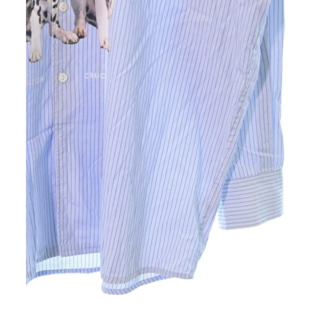 SHAREEF カジュアルシャツ 2(M位) 青xグレー(ストライプ)