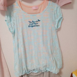 水色花柄Tシャツ160サイズ(Tシャツ/カットソー)