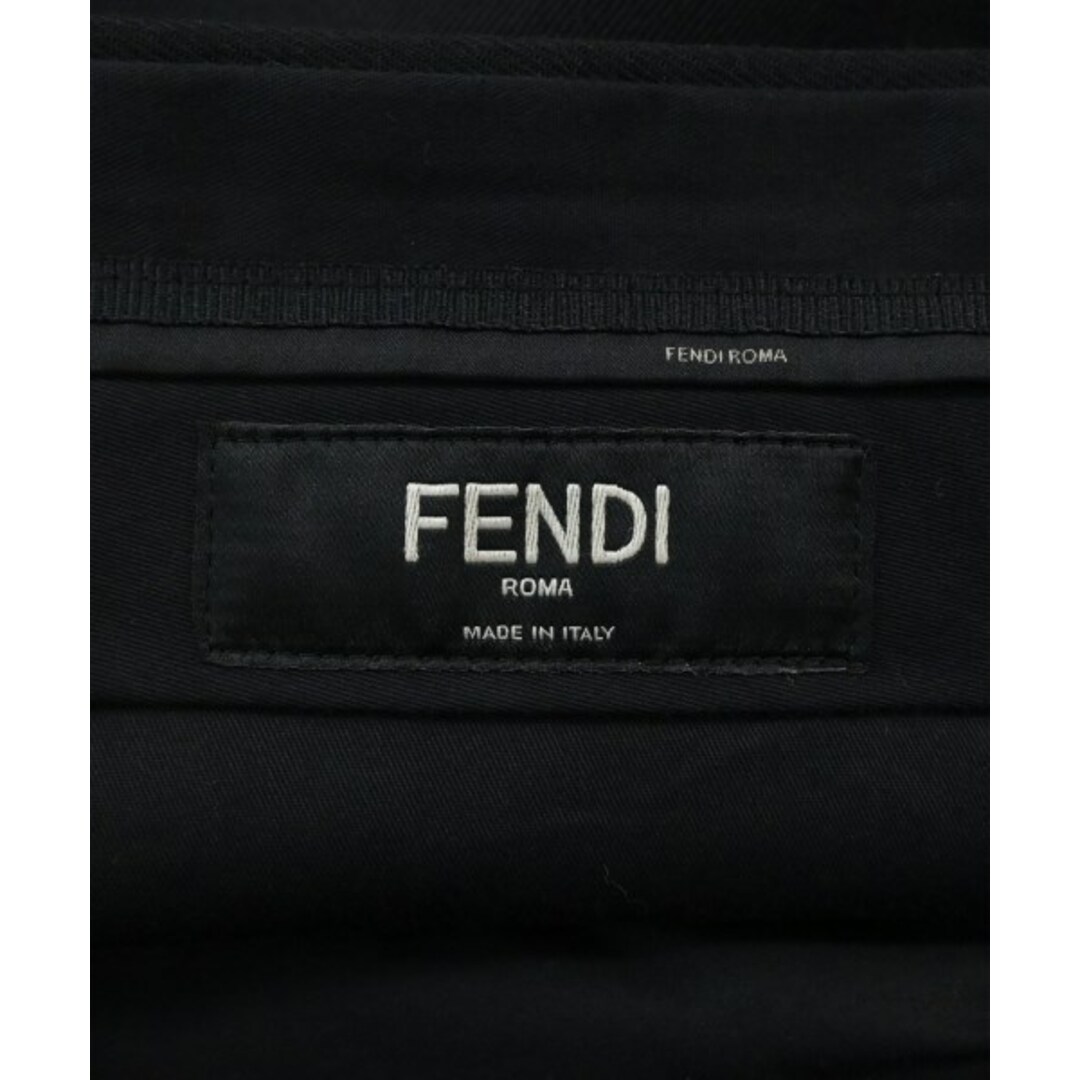 86cm股上極美品□2019年製 FENDI/フェンディ FB0532 チェーン サイドライン トラウザーパンツ/スラックス ブラック 48 イタリア製 正規品 メンズ