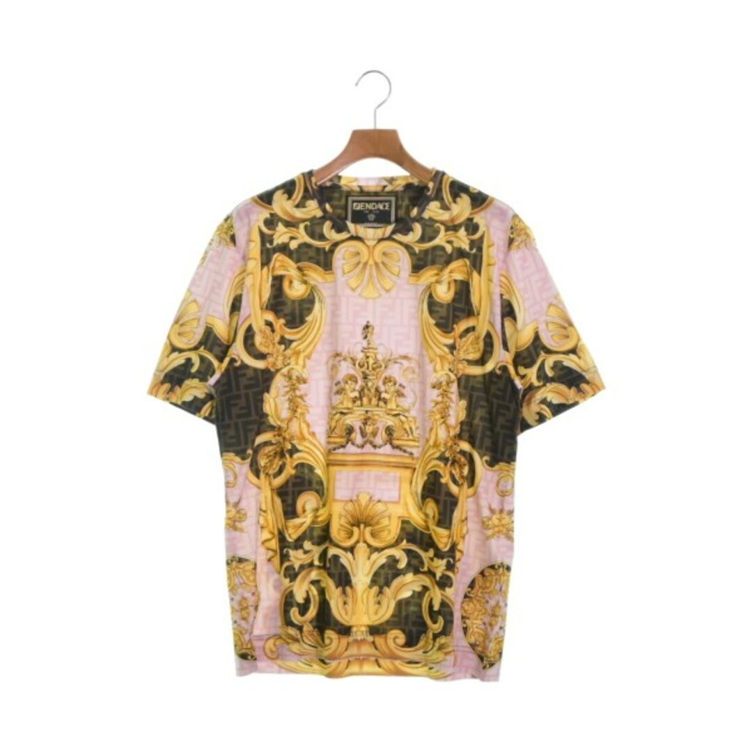 FENDI フェンディ Tシャツ・カットソー M 黄xピンクx茶等(総柄)