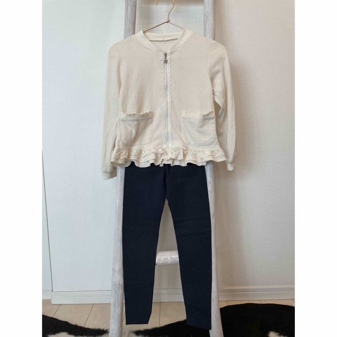 ★極美品★プチバトー  ラメ入りコットンレギンス  キッズ/ベビー/マタニティのキッズ服女の子用(90cm~)(パンツ/スパッツ)の商品写真