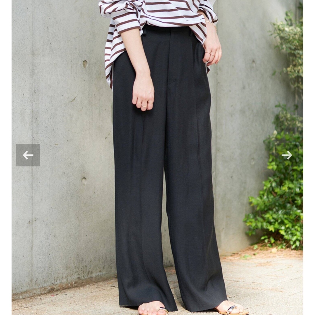 Plage(プラージュ)のWashable linen コン highwaist パンツ　ブラック 36 レディースのパンツ(カジュアルパンツ)の商品写真