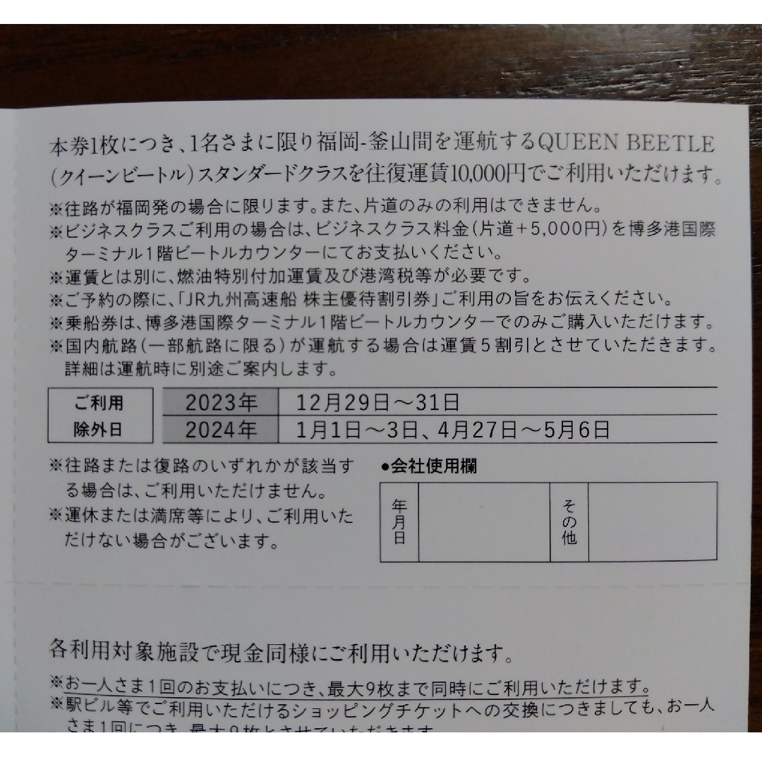 JR九州株主優待券 (申し訳ありませんが ご購入者様決定の物です)の通販