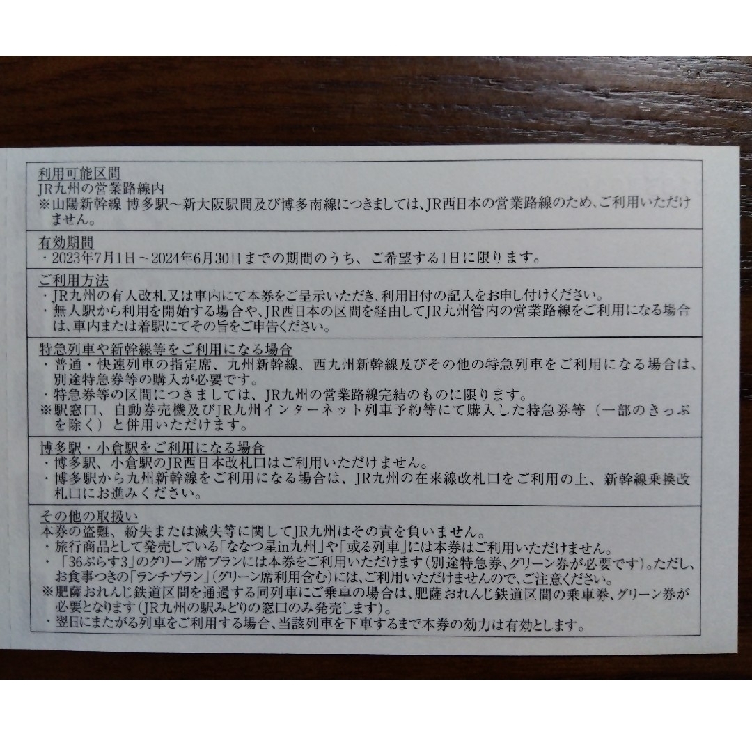 JR九州株主優待券 (申し訳ありませんが ご購入者様決定の物です)の通販