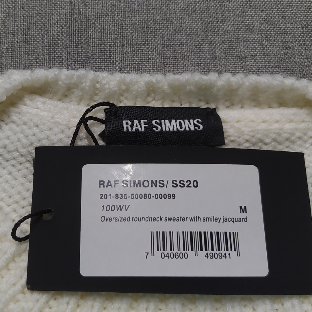 【新品タグ付き】Raf Simons スマイル ニット ホワイト Mサイズ