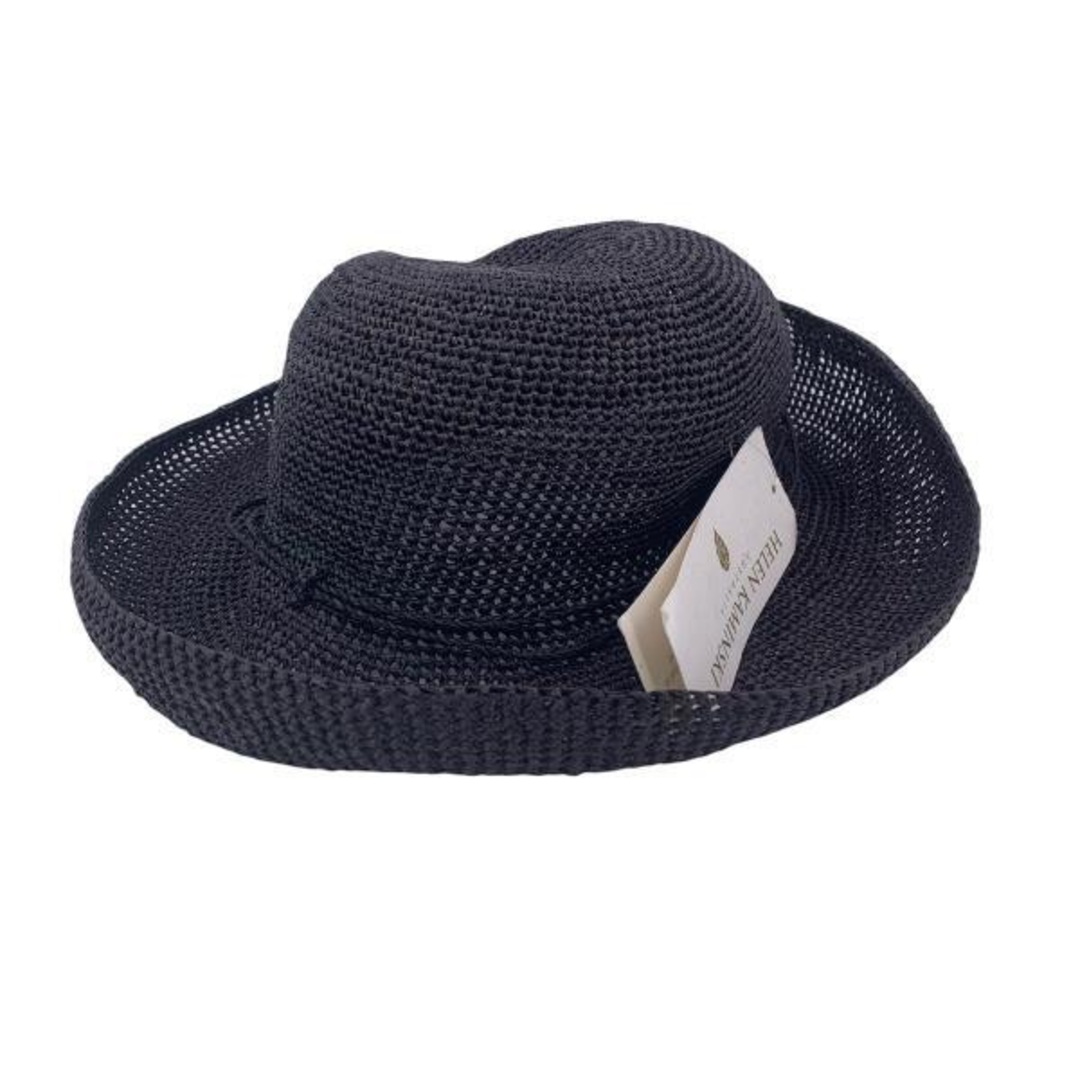 HELEN KAMINSKI(ヘレンカミンスキー)のタグあり新古品HELEN KAMINSKIヘレンカミンスキーラフィア黒帽子 レディースの帽子(麦わら帽子/ストローハット)の商品写真