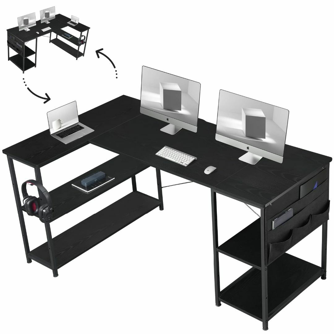 YeTom ゲーミングデスク パソコンデスク 机 l字デスク 125cm x 125cm ゲーミング - 2