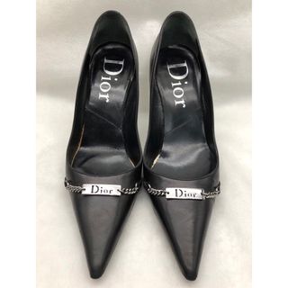 クリスチャンディオール(Christian Dior)のDior ディオール　ロゴビット　レザー  ヒールパンプス　36(ハイヒール/パンプス)