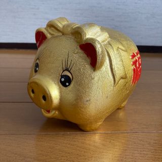 金の豚　貯金箱(置物)