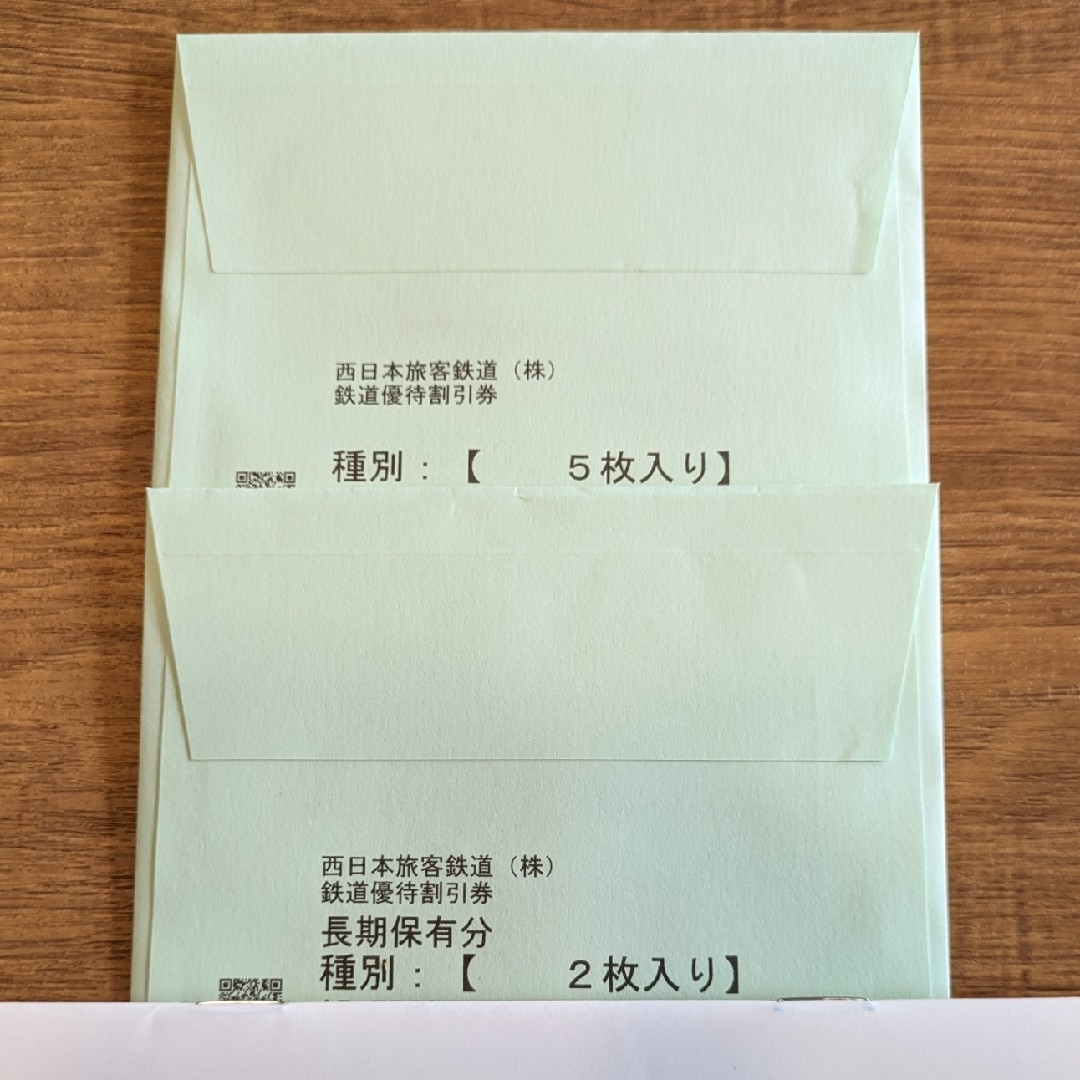 JR(ジェイアール)のJR西日本 株主優待鉄道割引券 チケットの乗車券/交通券(鉄道乗車券)の商品写真