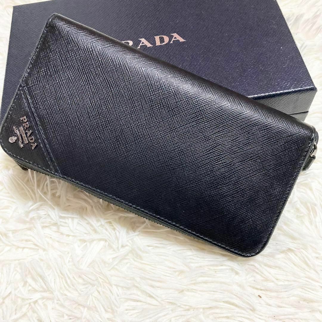 PRADA - 未使用級 プラダ 長財布 ラウンドファスナー メタルロゴ