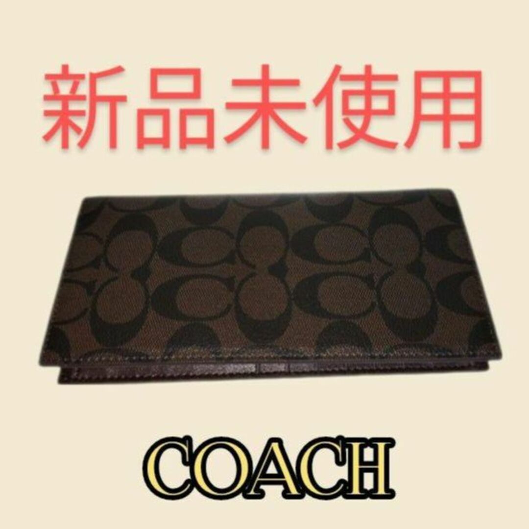 COACH コーチ 長財布 メンズ ブラウン-