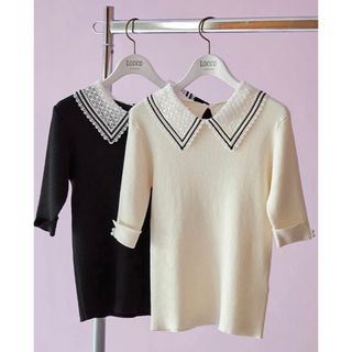 トッコ(tocco)の新品未使用♡toccocloset 襟付きニットトップス(シャツ/ブラウス(半袖/袖なし))