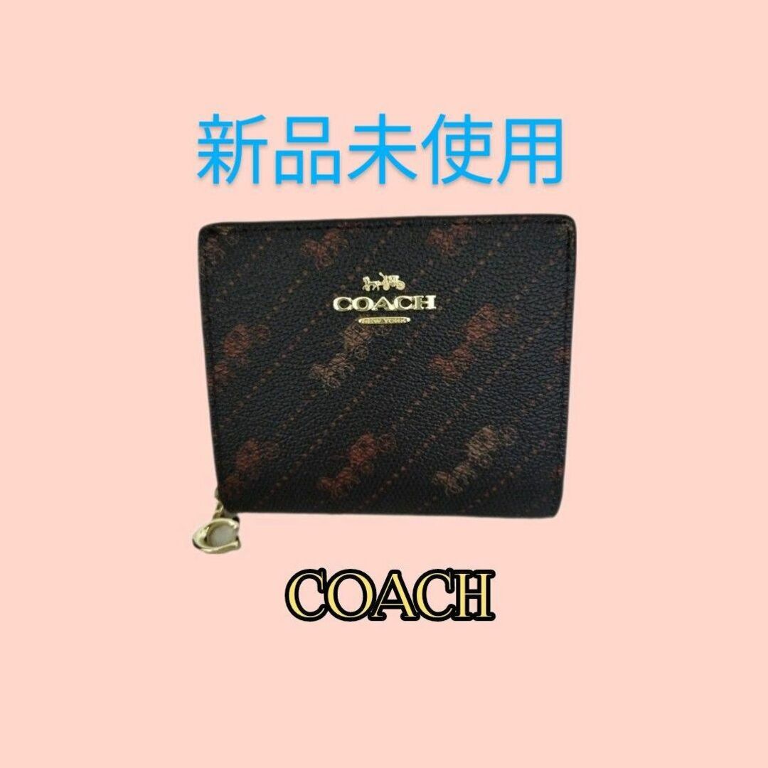 コーチ 財布 二つ折りミニ財布 ブラック ブラウン レディース 折り財布