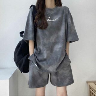 レディース　セットアップ　オルチャン　韓国　タイダイ柄　ルームウェア　Tシャツ(ルームウェア)