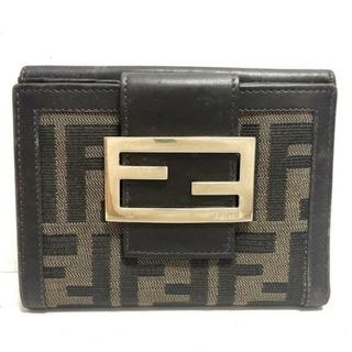 フラワーB ブルーグレイ 未使用品 FENDI 長財布 310840 ズッカ柄 410