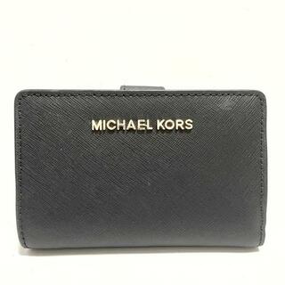 マイケルコース(Michael Kors)のマイケルコース 2つ折り財布 - 黒 レザー(財布)