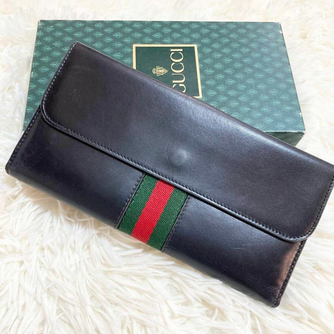 ✨美品✨GUCCI グッチ 二つ折り財布 シェリーライン ブラック