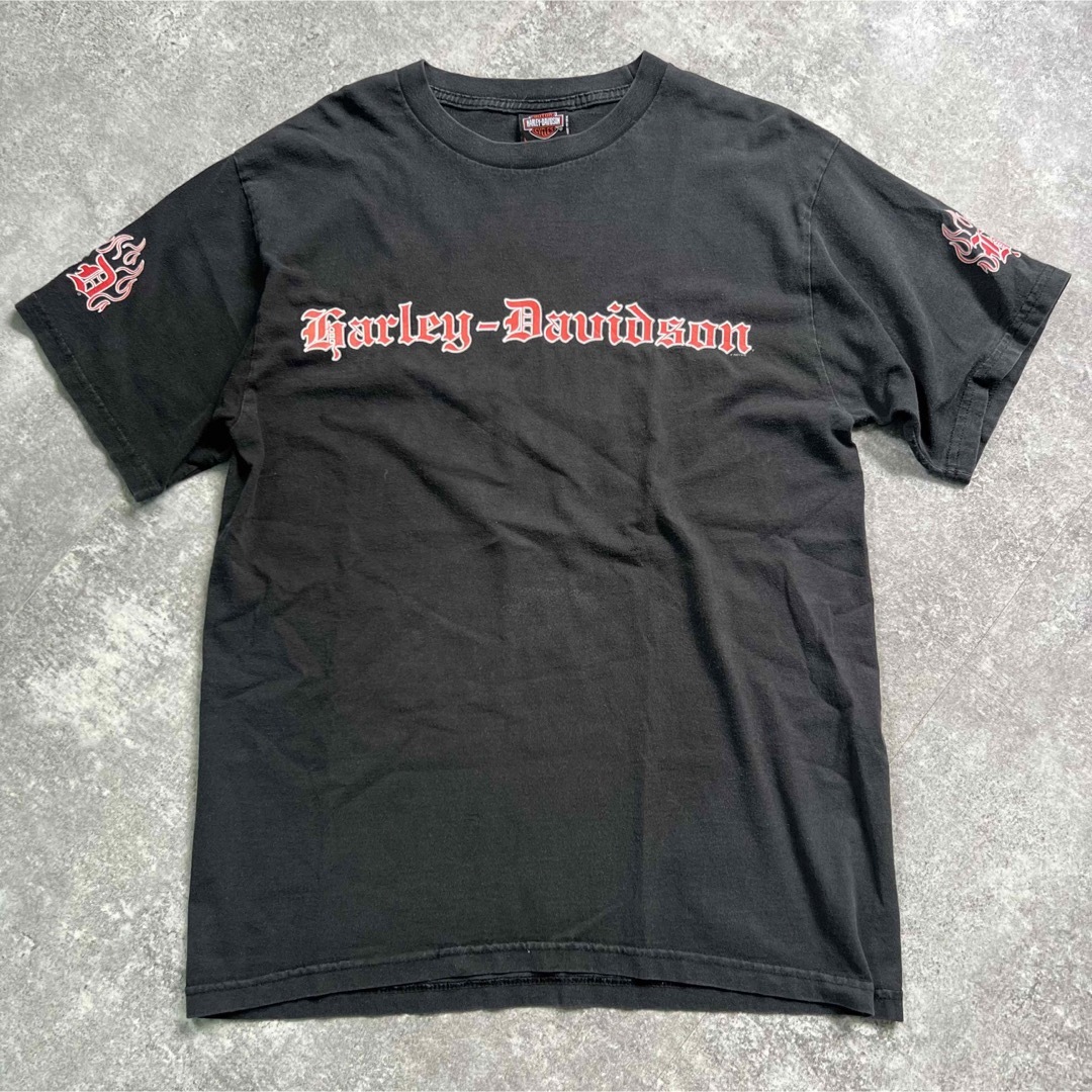 Harley Davidson(ハーレーダビッドソン)のビンテージ ハーレーダビッドソン Tシャツ オールドイングリッシュ Lサイズ メンズのトップス(Tシャツ/カットソー(半袖/袖なし))の商品写真