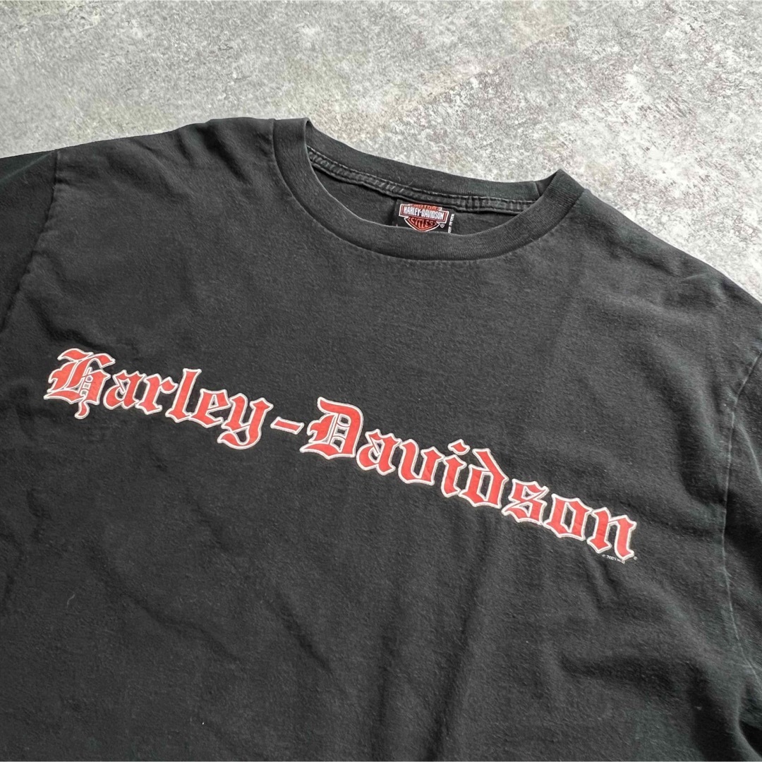 Harley Davidson(ハーレーダビッドソン)のビンテージ ハーレーダビッドソン Tシャツ オールドイングリッシュ Lサイズ メンズのトップス(Tシャツ/カットソー(半袖/袖なし))の商品写真