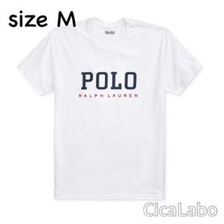 ラルフローレン(Ralph Lauren)の【新品】ラルフローレン ポロロゴ Tシャツ ホワイト M(Tシャツ/カットソー(半袖/袖なし))