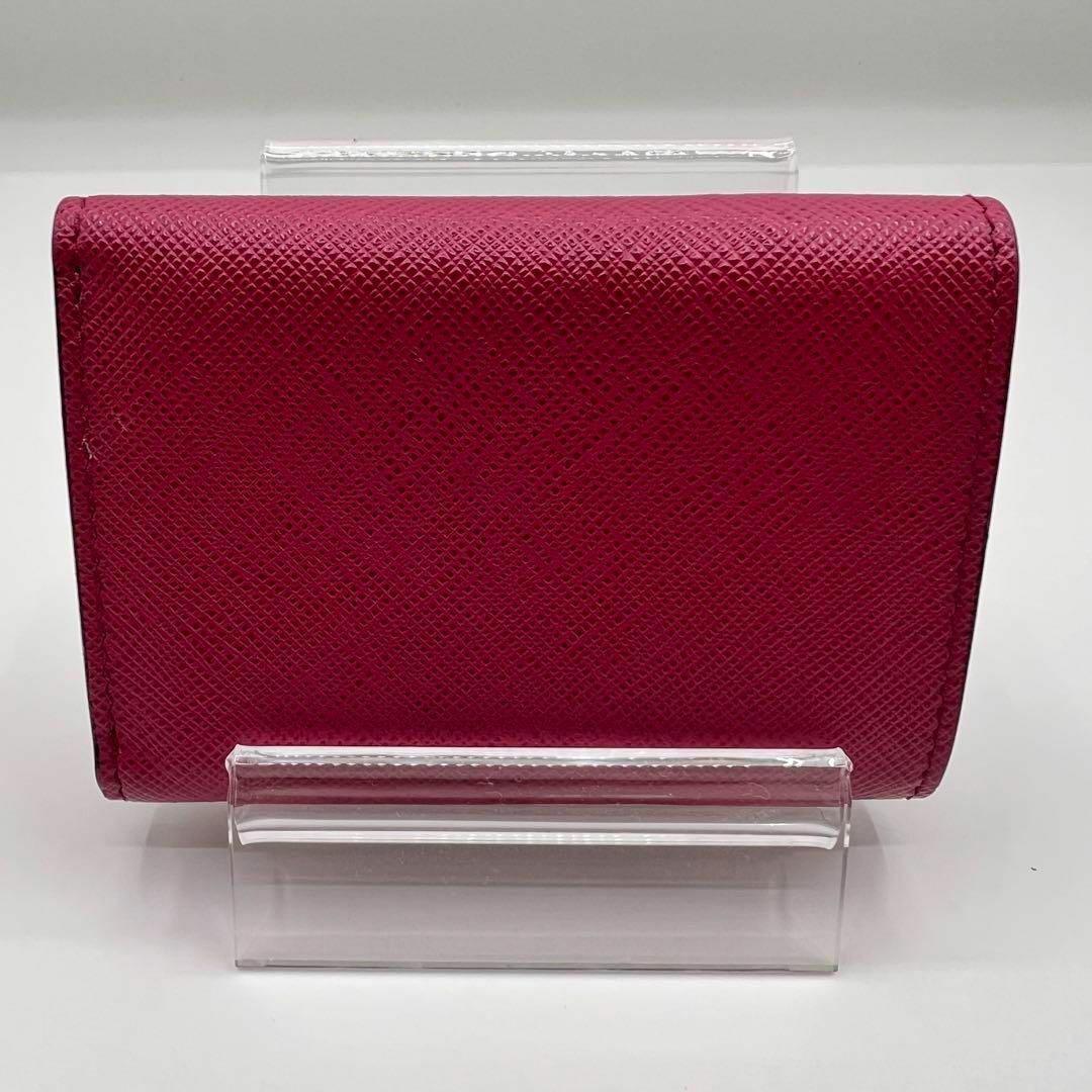 西日本産 極美品 PRADA プラダ 三つ折り財布 サフィアーノ バイカラー