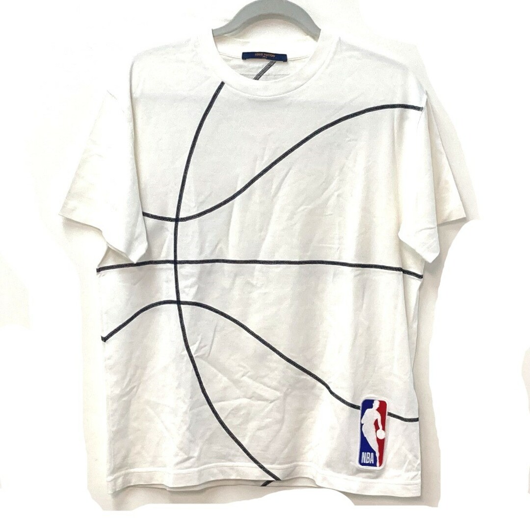 ルイヴィトン LOUIS VUITTON エンブロイダリーディテール LV×NBA トップス アパレル 半袖Ｔシャツ コットン ホワイト約535cm袖丈