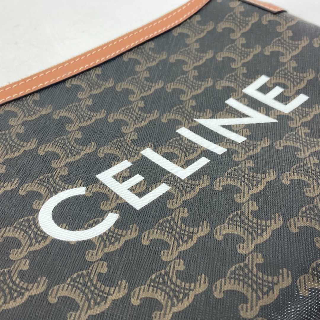 celine(セリーヌ)のセリーヌ CELINE ロゴ トリオンフ カバン クラッチバッグ レザー タン ブラウン レディースのバッグ(クラッチバッグ)の商品写真
