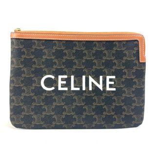 セリーヌ(celine)のセリーヌ CELINE ロゴ トリオンフ カバン クラッチバッグ レザー タン ブラウン(クラッチバッグ)