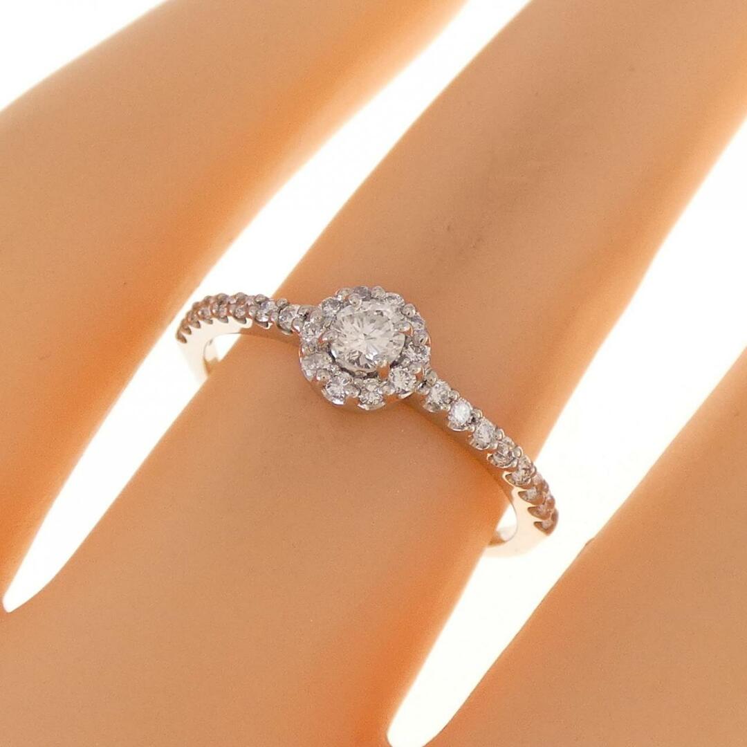 美品】0.30ct ダイヤモンド デザインリング K18WG - リング