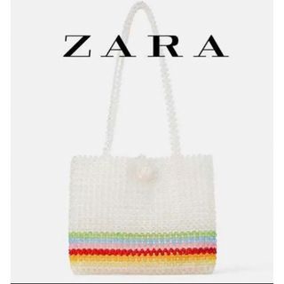 ザラ(ZARA)のマルチカラー　ビーズ　トートバッグ　レインボー　カラー　バッグ　ZARA ザラ(トートバッグ)