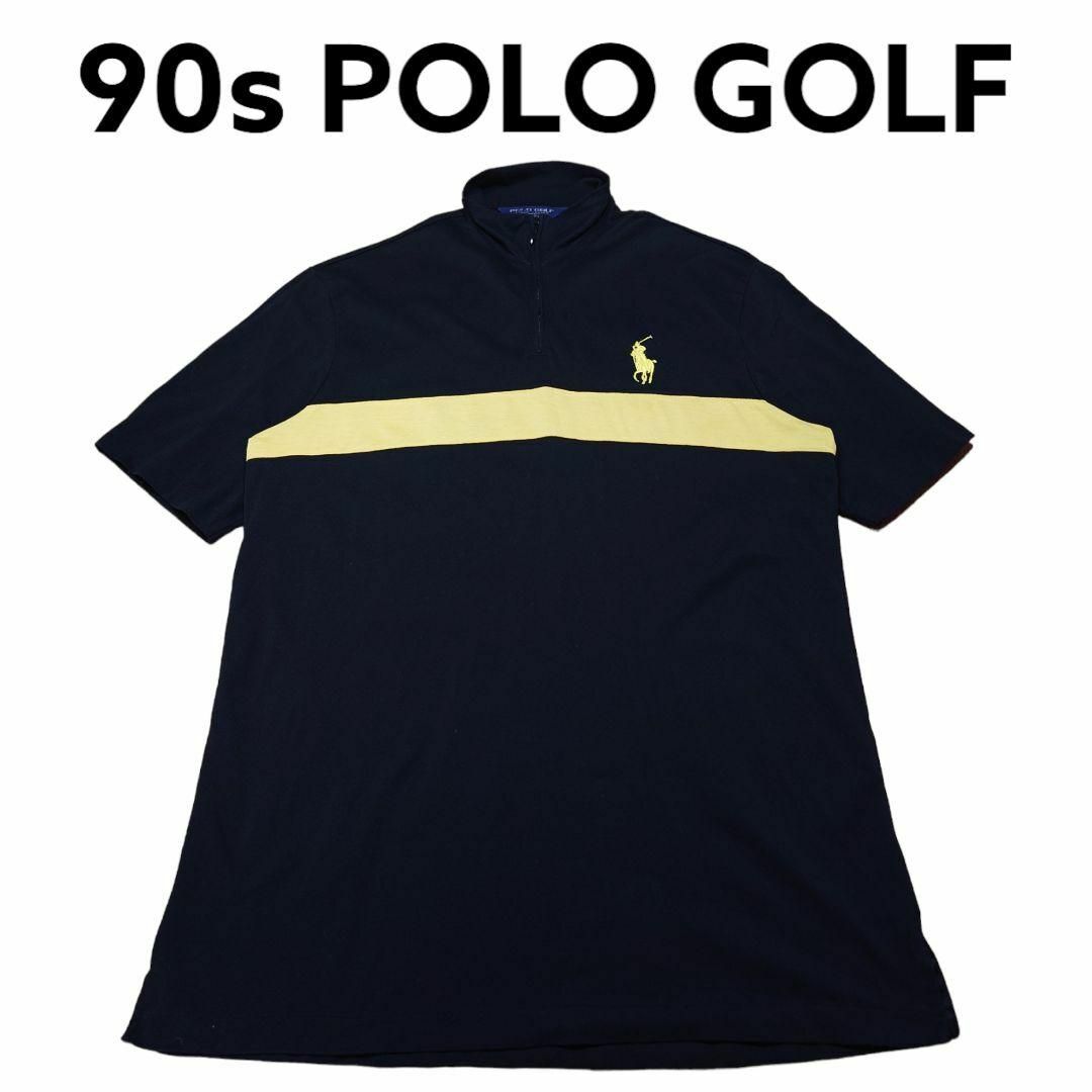 90s POLO GOLF ハーフジップ ポロシャツ 古着 ポロゴルフ ラルフ-