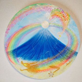 風水開運絵画＊ミラクルレインボードラゴンと鳳凰　清富士～虹の輪～金運守護出世家庭(アート/写真)