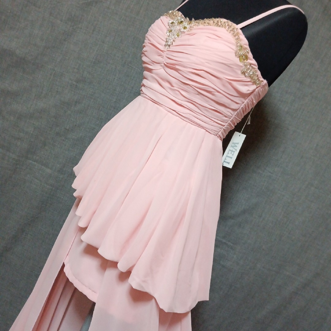 新品 S WELL キャバクラ ドレス ロング キャミソール ワンピース ピンク 3
