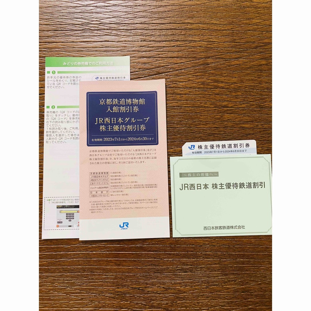 JR西日本株主優待 鉄道割引券　京都鉄道博物館 入館割引券