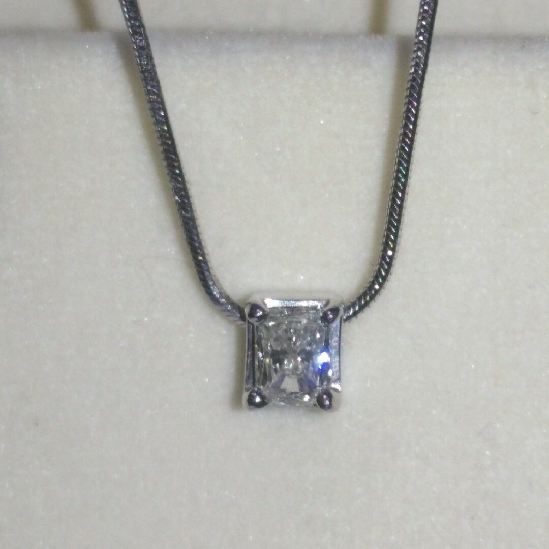 ヴァンドーム プラチナ ダイヤモンド ネックレス 一粒ダイヤ プリンセスカット