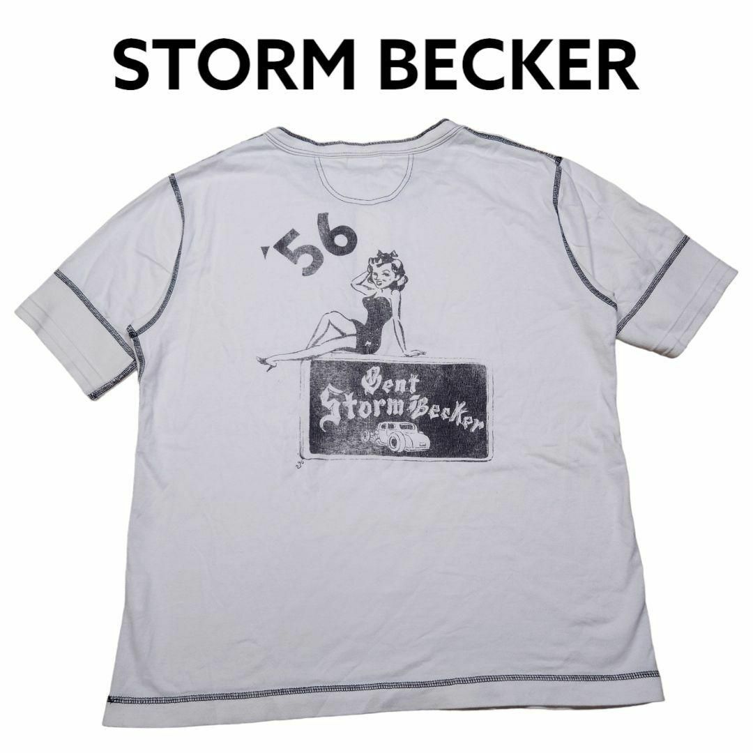 ストームベッカー　ビッグプリントヘンリーネックTシャツ　STORM BECKER | フリマアプリ ラクマ