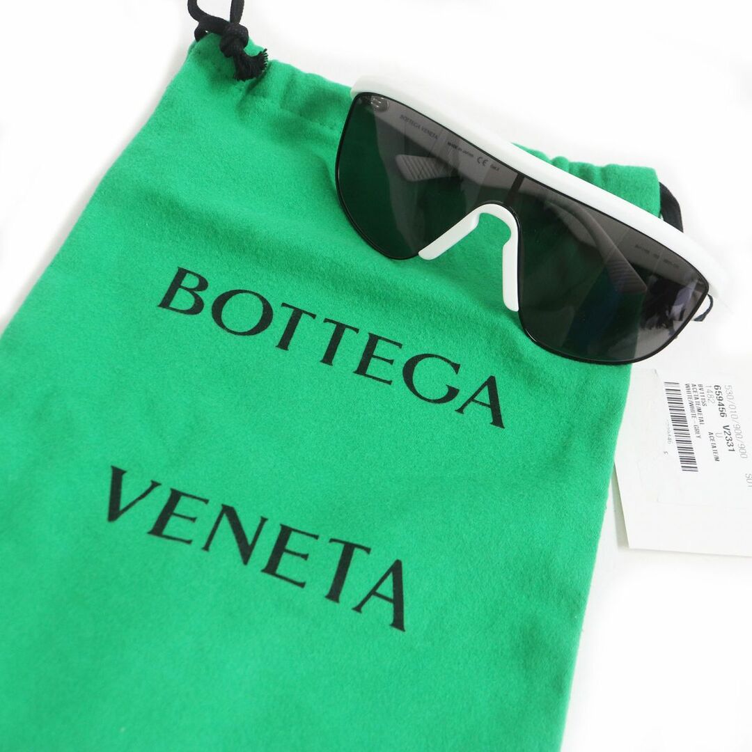 極美品□BOTTEGA VENETA/ボッテガヴェネタ BV1115S スポーツサングラス/アイウェア ホワイト×ブラック 99□1-130 日本製  保存袋付き