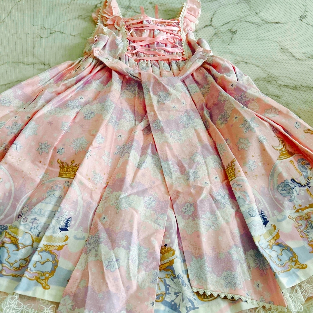 Angelic Pretty(アンジェリックプリティー)のアンジェリックプリティ　スノードーム　ジャンパースカート レディースのワンピース(ひざ丈ワンピース)の商品写真