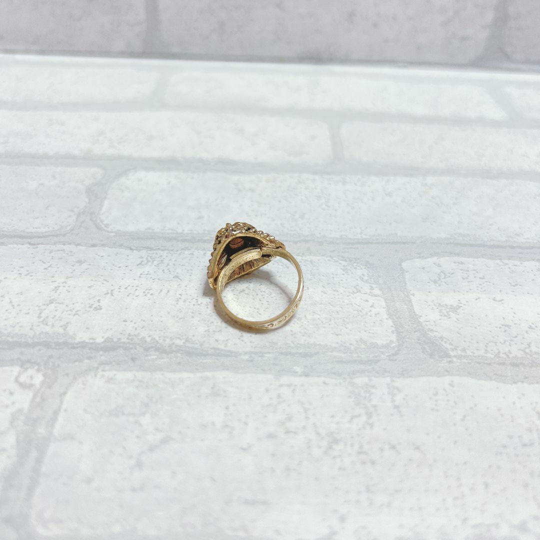 13号　リング　ゴールド　gold　ホワイトストーン　白石　ヴィンテージ　 レディースのアクセサリー(リング(指輪))の商品写真