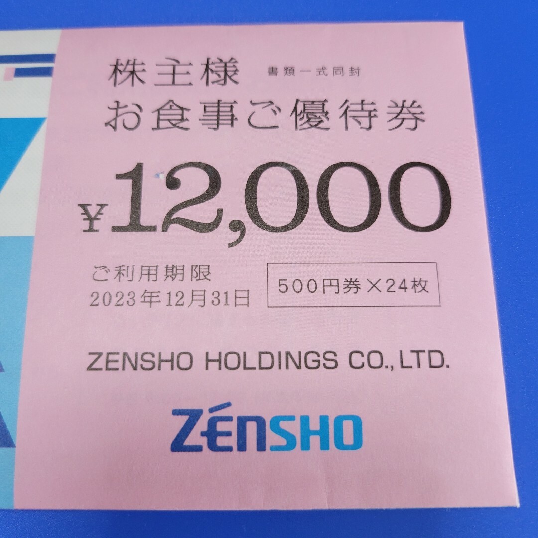 ゼンショー株主優待券　12000円分 チケットの優待券/割引券(レストラン/食事券)の商品写真